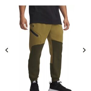 UNDER ARMOUR NWT MEN SZ XL UNSTOPPABLE FLEECE JOGGERS (GREEN/BLACK)